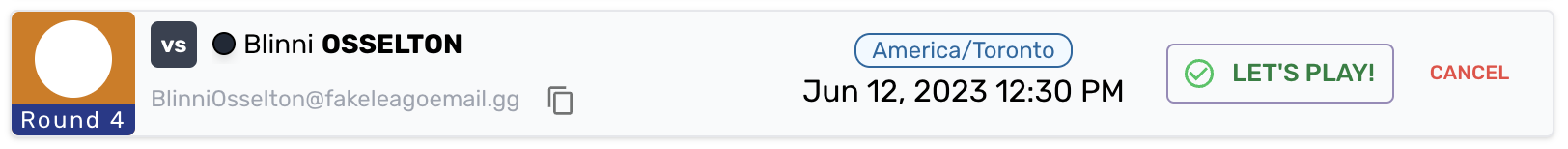 Match Card With Let's Play Button